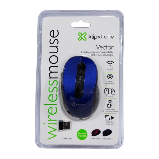 [KMW-330BL] Klip Xtreme KMW-330 Vector - Ratón - ergonómico
