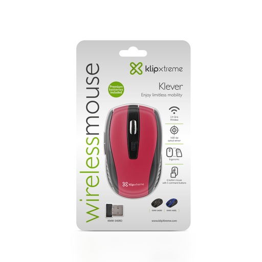 [KMW-340RD] Klip Xtreme - Mouse - Wireless